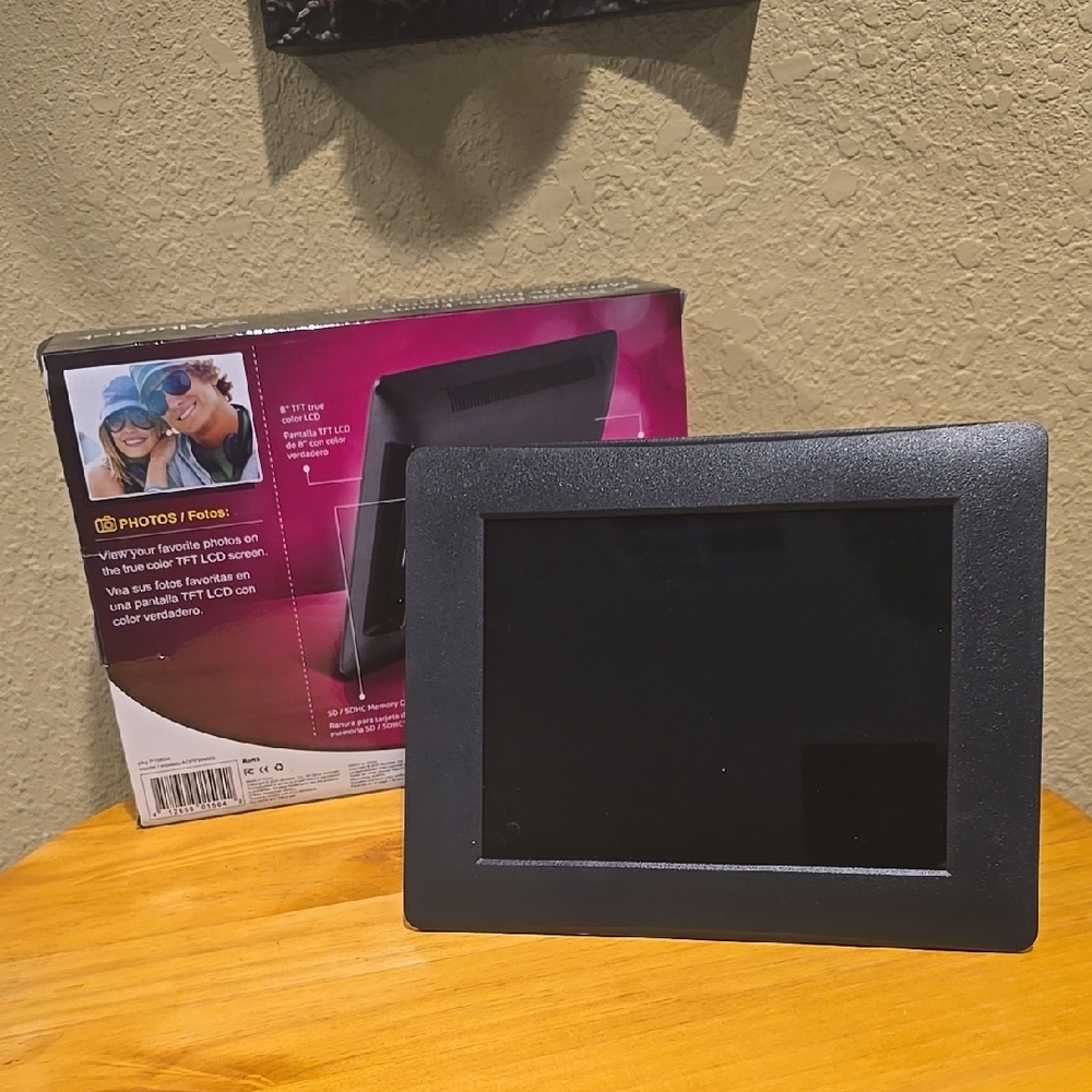 Sleek Black Digital Display Frame